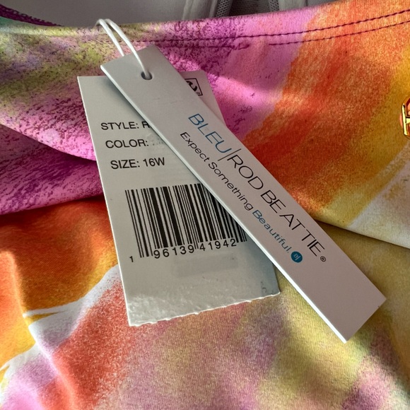 Plus Size Splash Out Shirred Bandeau One Piece - Picture 3 of 5